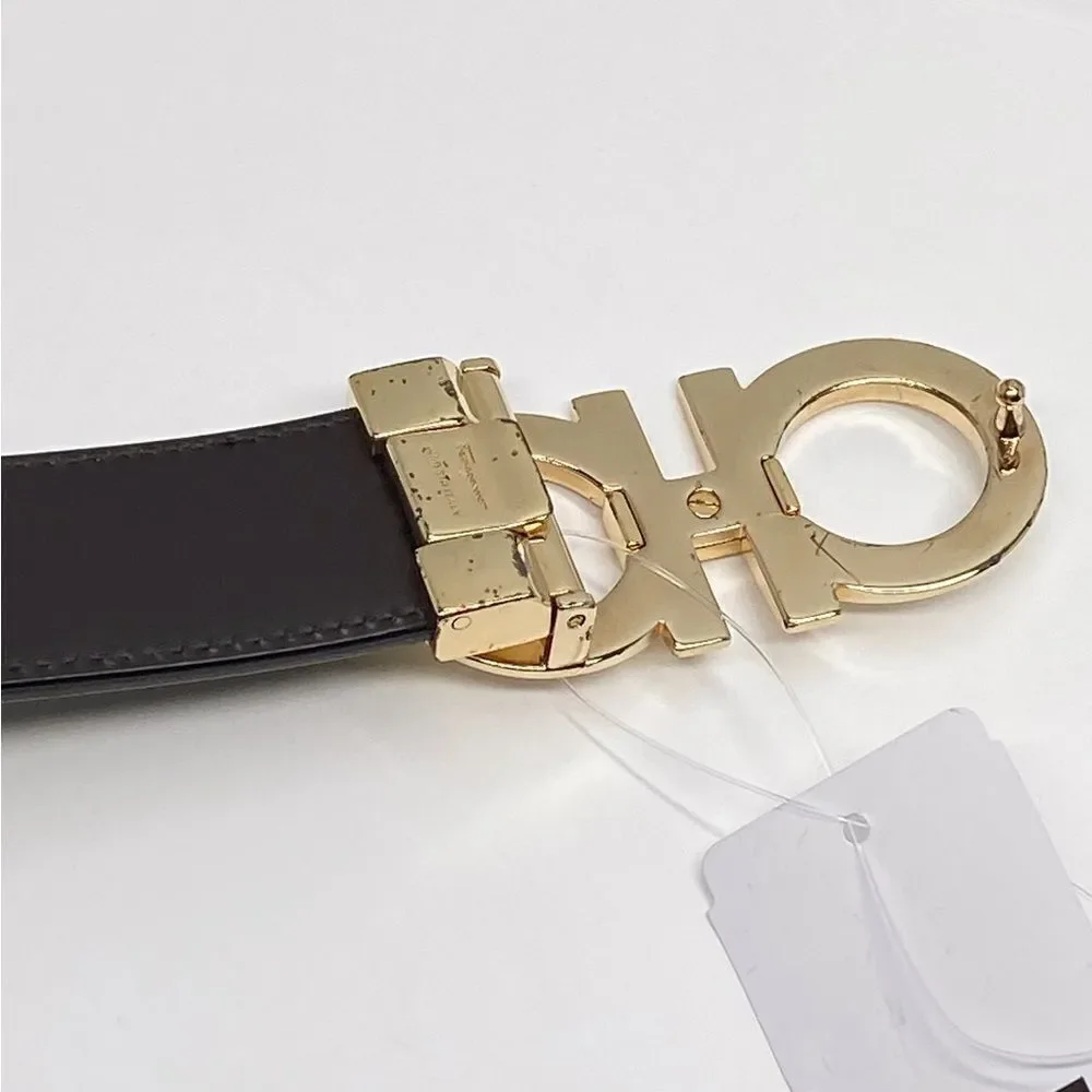 Ferragamo Reversible Adjustable Double-Gancini Leather Belt size 46 - Picture 7 of 8